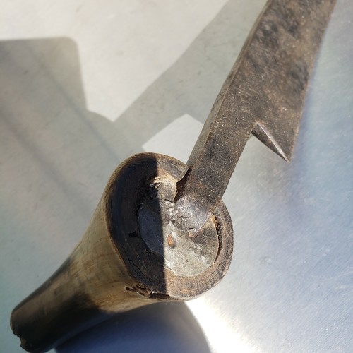 Rare unusual huge antique tool with antler handle - Picture 6 of 11