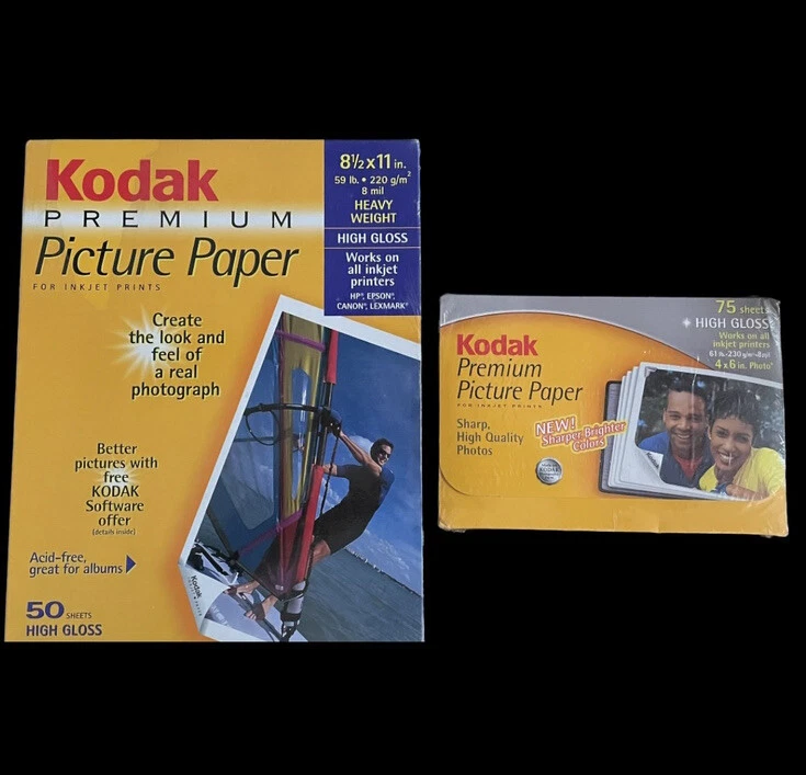 New Kodak Premium Photo Paper Glossy 8.5" x 11" 50 Sheets & 4" x 6" 75 Sheets  - Image 3 of 4