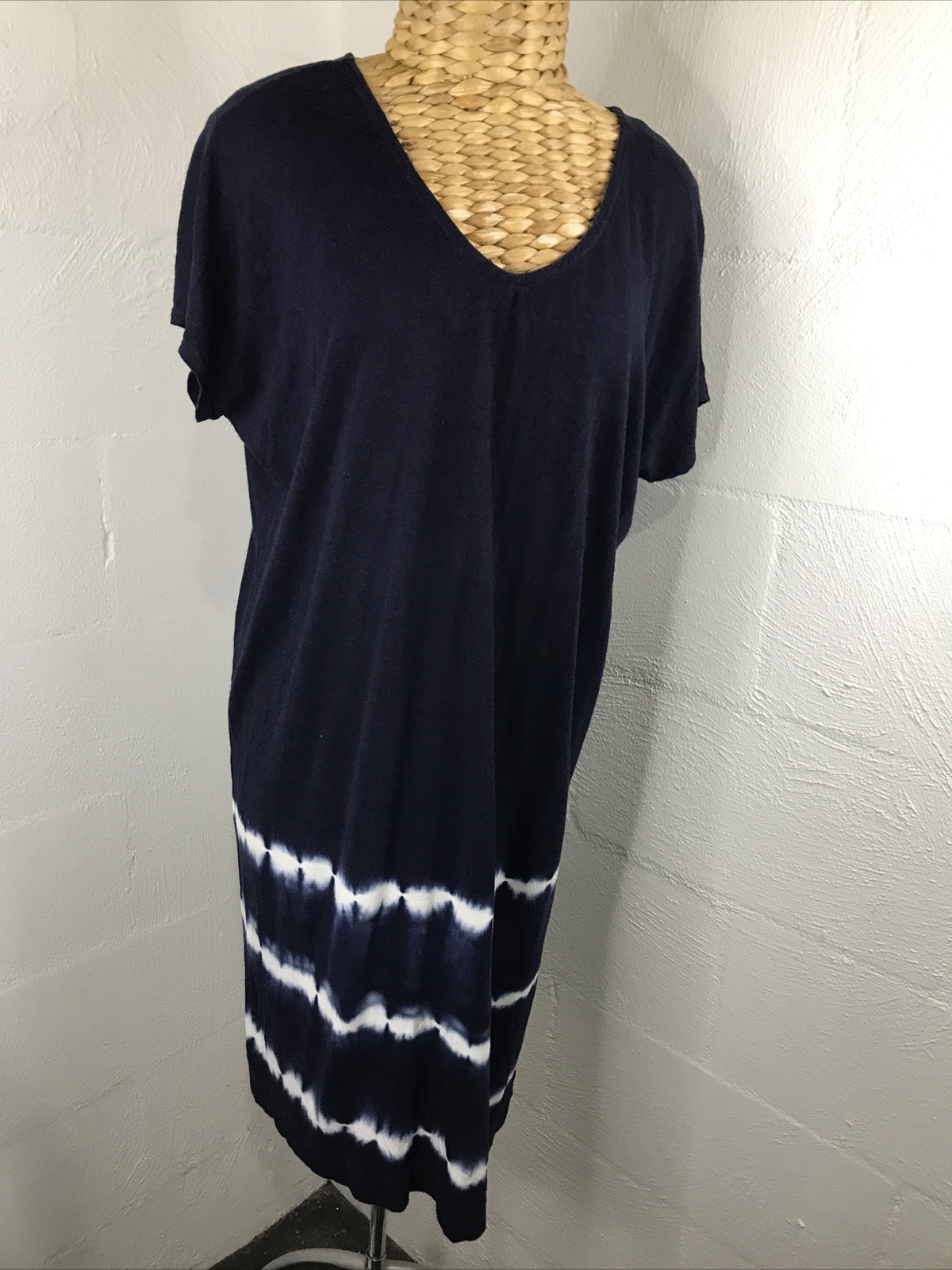 Sportscraft Navy Blue Tie Dye Linen Blend Jersey Shift Dress Sz 8 Suit sportscraft-navy-blue-tie-dye-linen-blend-jersey-shift-dress-sz-8-suit