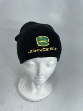 John Deere Hat Youth One Size Black Knit Beanie Patch Logo