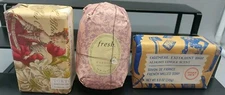 Lot 3 Bars Of  French Soap Fresh FREESIA, Midnight In The Garden, Almond Ginger
