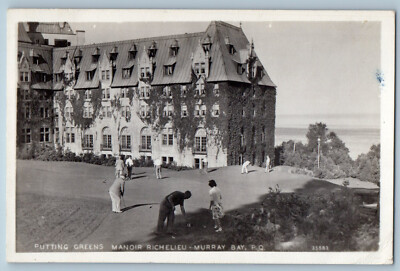 Murray Bay Canada Postcard Manoir Richelieu Putting Greens c1930's RPPC Photo