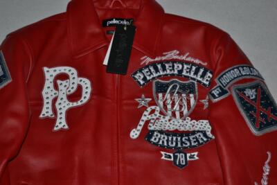 Pelle Pelle Men's LEATHER Jacket RED ANNIVERSARY AMERICAN BRUISER