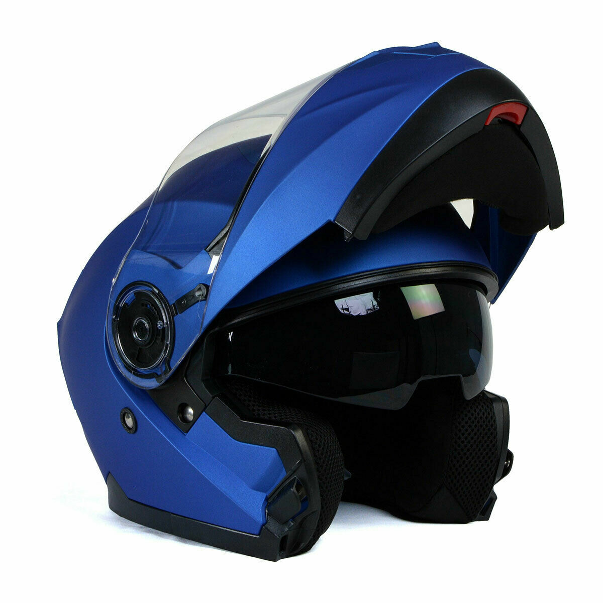 Milwaukee Helmets 9818 DOT 'Breeze' Blue Advanced Modular Motorcycle Helmet