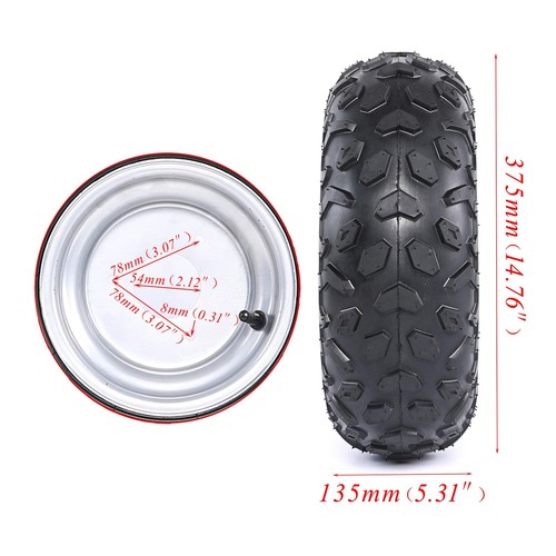 1/2/4pcs 145/70-6'' Wheel Tire Rim for ATV Buggy Go Kart Golf Cart Mower Scooter - Picture 6 of 15