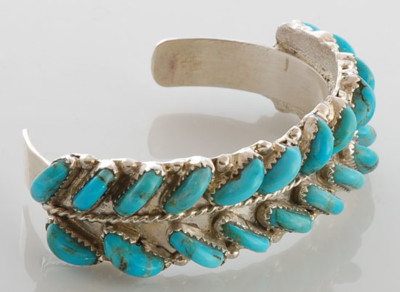 Native American Zuni Handmade Sterling Silver with Turquoise
