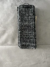 NEW Rebecca Minkoff Black White Beanie Arm Hand Warmers Marled Thumb Holes