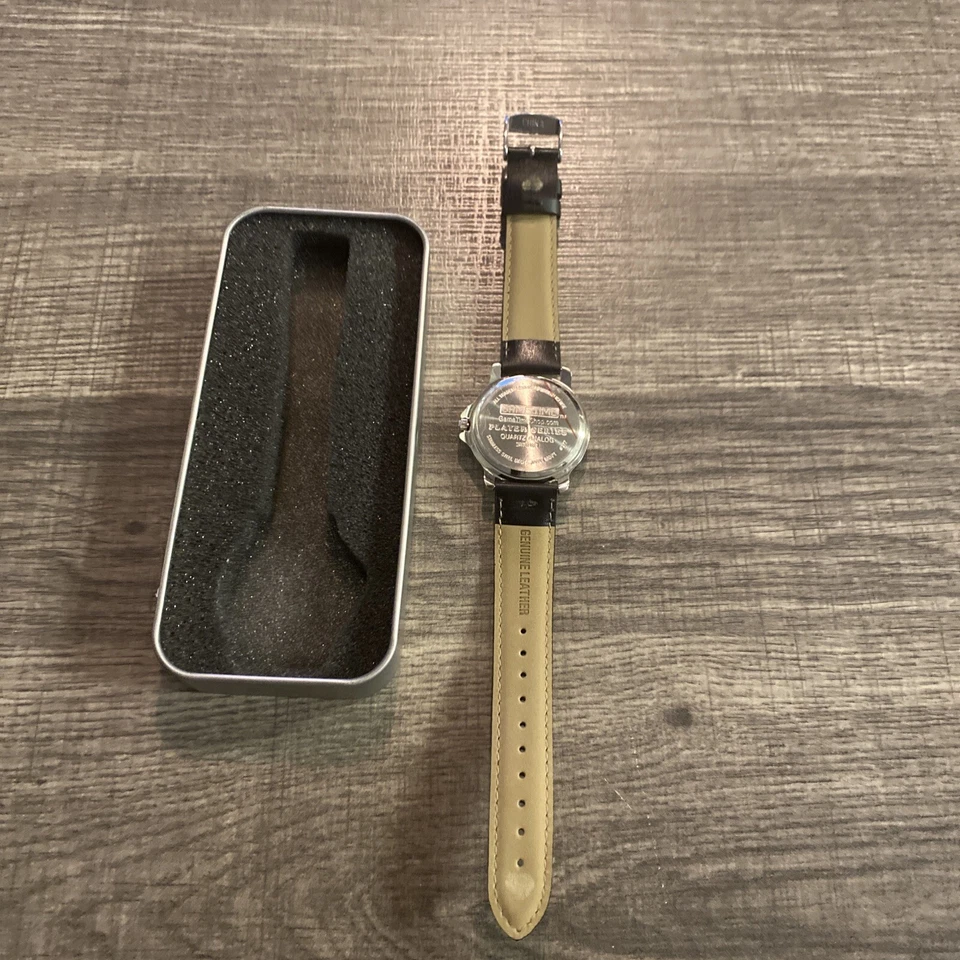 MLB Atlanta Braves Game Time Watch New Black Leather Band - Image 4 of 4