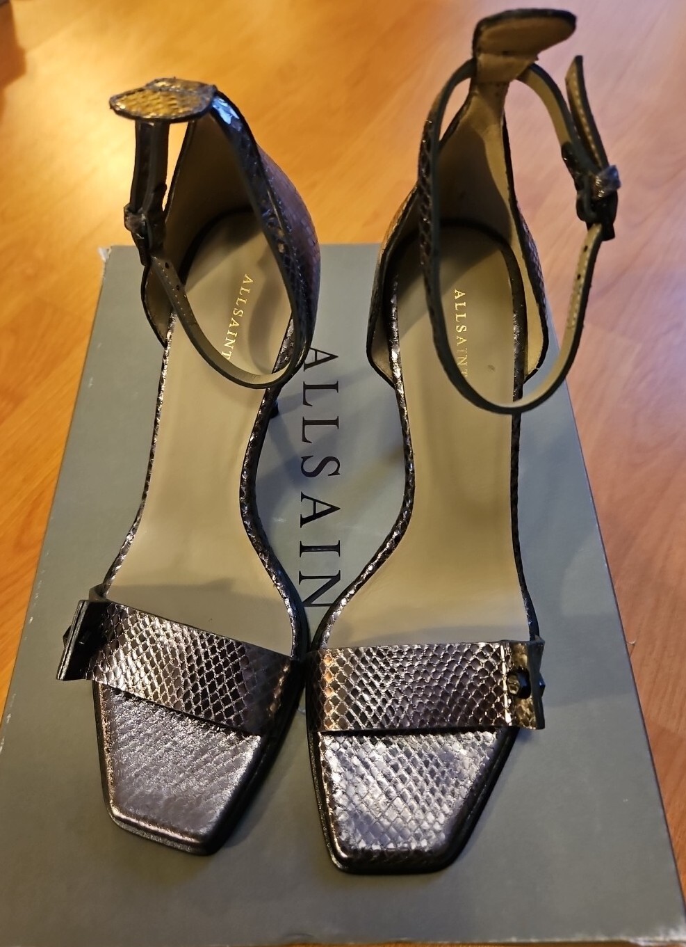 Saint Laurent BETTY Cinturino alla caviglia punta quadrata stile bullone 4" Tacco donna 39 8