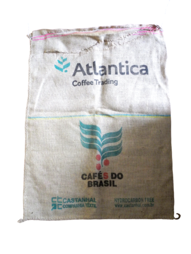 Jute Bag Brazilian Coffee Cafe - Hessian Sack for Recycling DIY Art Projects - Picture 1 of 4