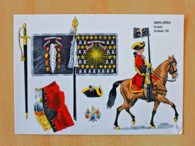 Frankreich Colonel-General Cavalerie Etendards 1745, Uniformtafel