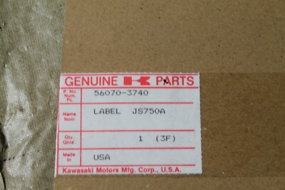 NOS Kawasaki Jet Ski Important Safety Warning Decal JS750 56070-3740
