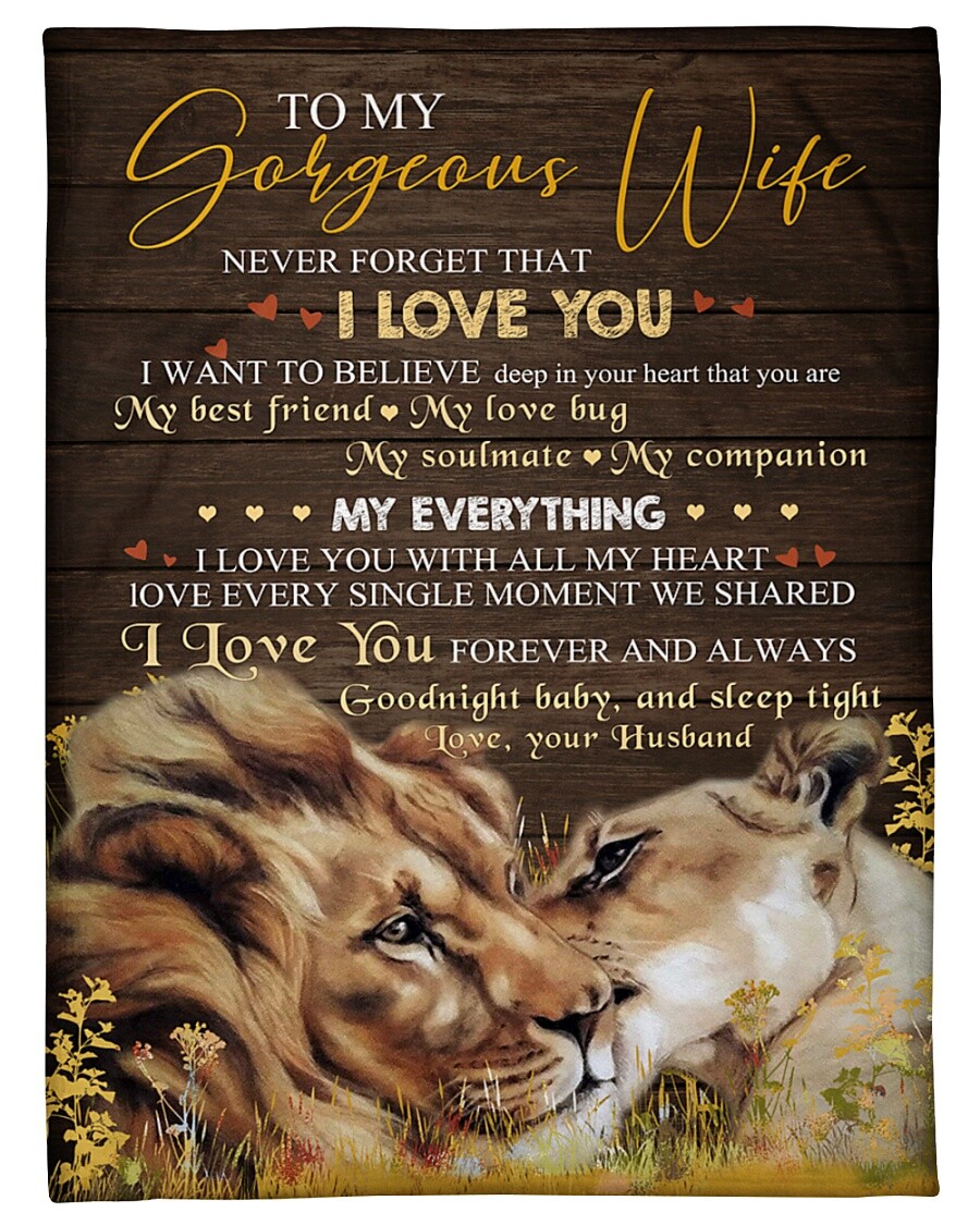 Lions Love Fleece Blanket Gift For Wife From Husband Sherpa Blankets  Christmas | eBay