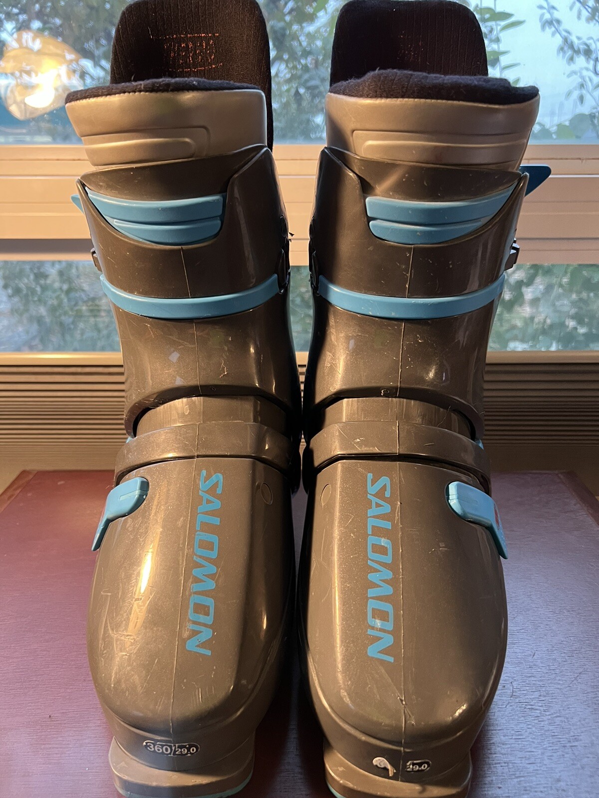 Stivali da sci vintage Salomon HTC 73 da uomo Mondo taglia 29 0 360 L = 343 grigio blu Francia