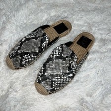 Tory Burch Max Espadrille Snakeskin Mules Size 8