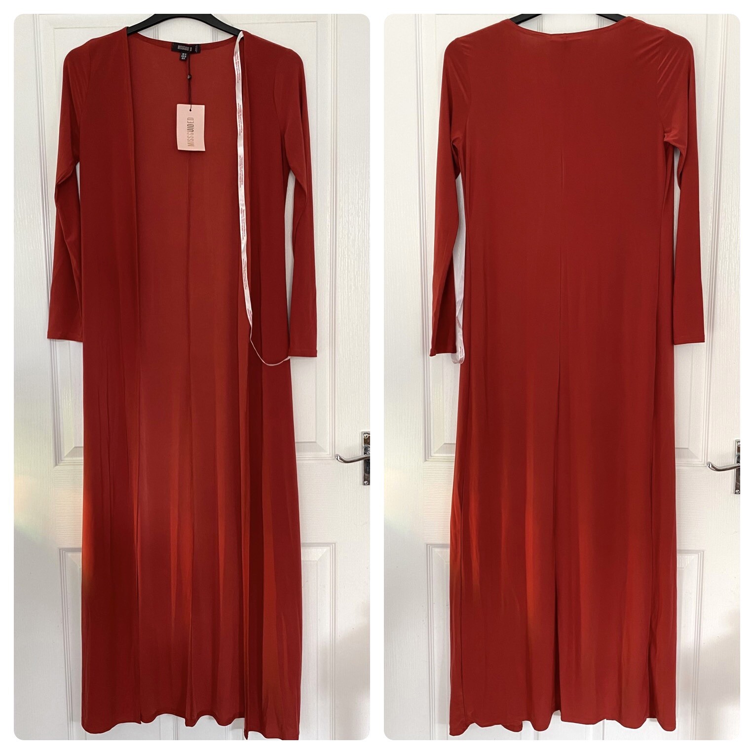 Missguided Bandeau Floor Length Wrap Duster Top Open Front Size 10 34” Bust BNWT