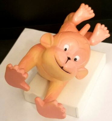 Comical Orange Monkey Animal Hanging Toy Ornament w Tail Hook