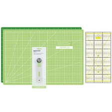 Zestaw mat tnących Semplix A3 jasnozielony/zielony/ linijka/ przecinarka rolkowa 28 mm
