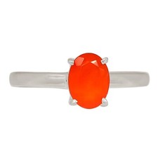 Faceted Carnelian 925 Sterling Silver Ring Jewelry s.9 ALLR-30663