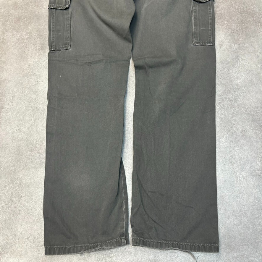 Wrangler Cargo Trousers Mens 34" Y2K Baggy Fit Straight Leg Workwear Pants Black image 7
