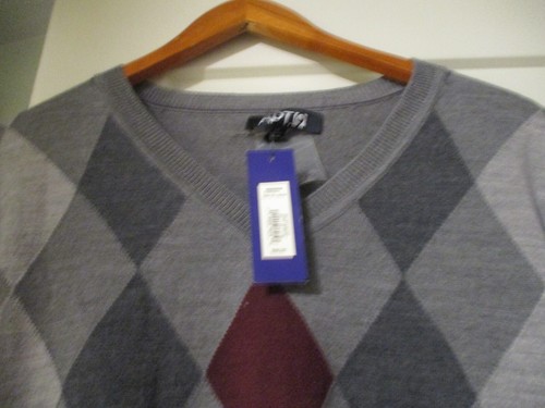 Apt 9 Pullover Sweater Mens XXL Gray Long Sleeve Casual V Neck NWT Free Ship - Picture 2 of 6