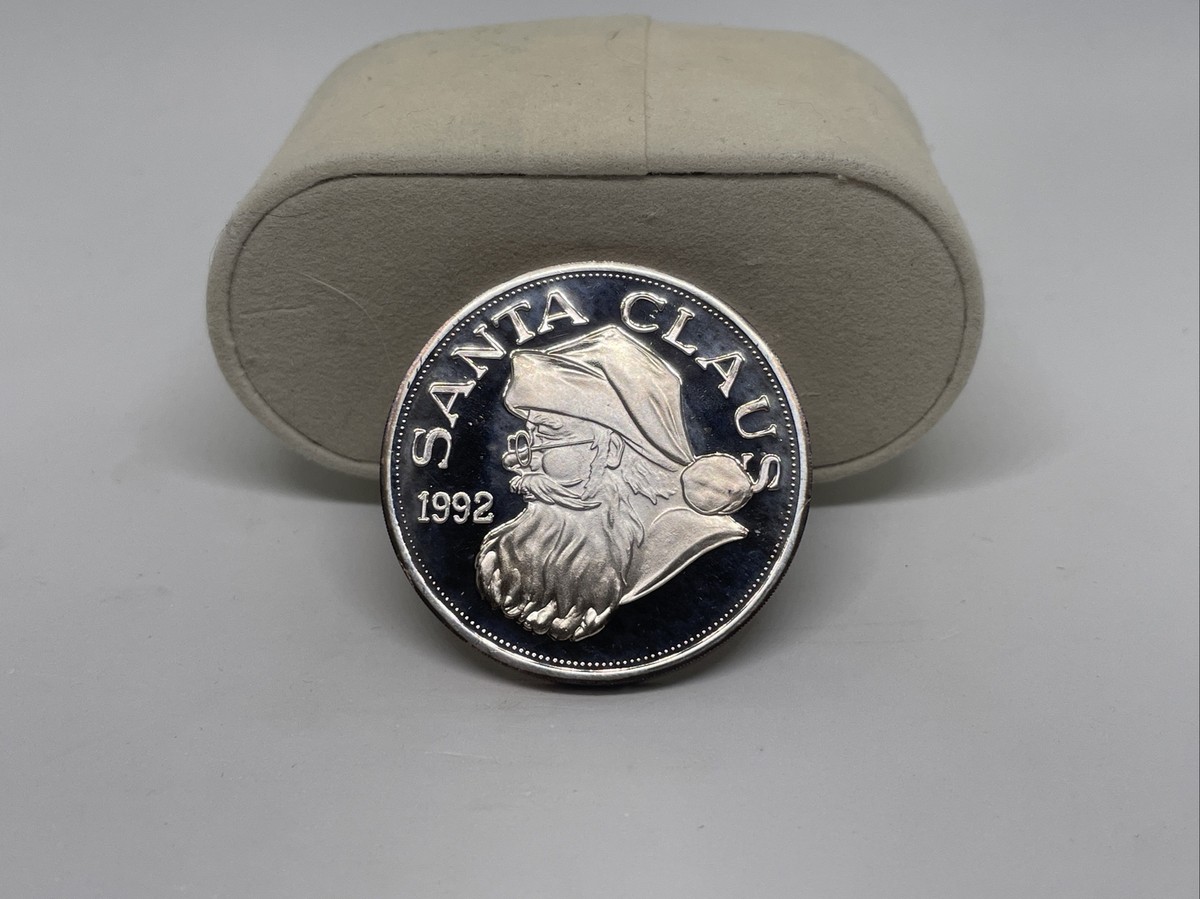 Silver Coin; 1 Troy Ounce .999 Fine 1992 Christmas 