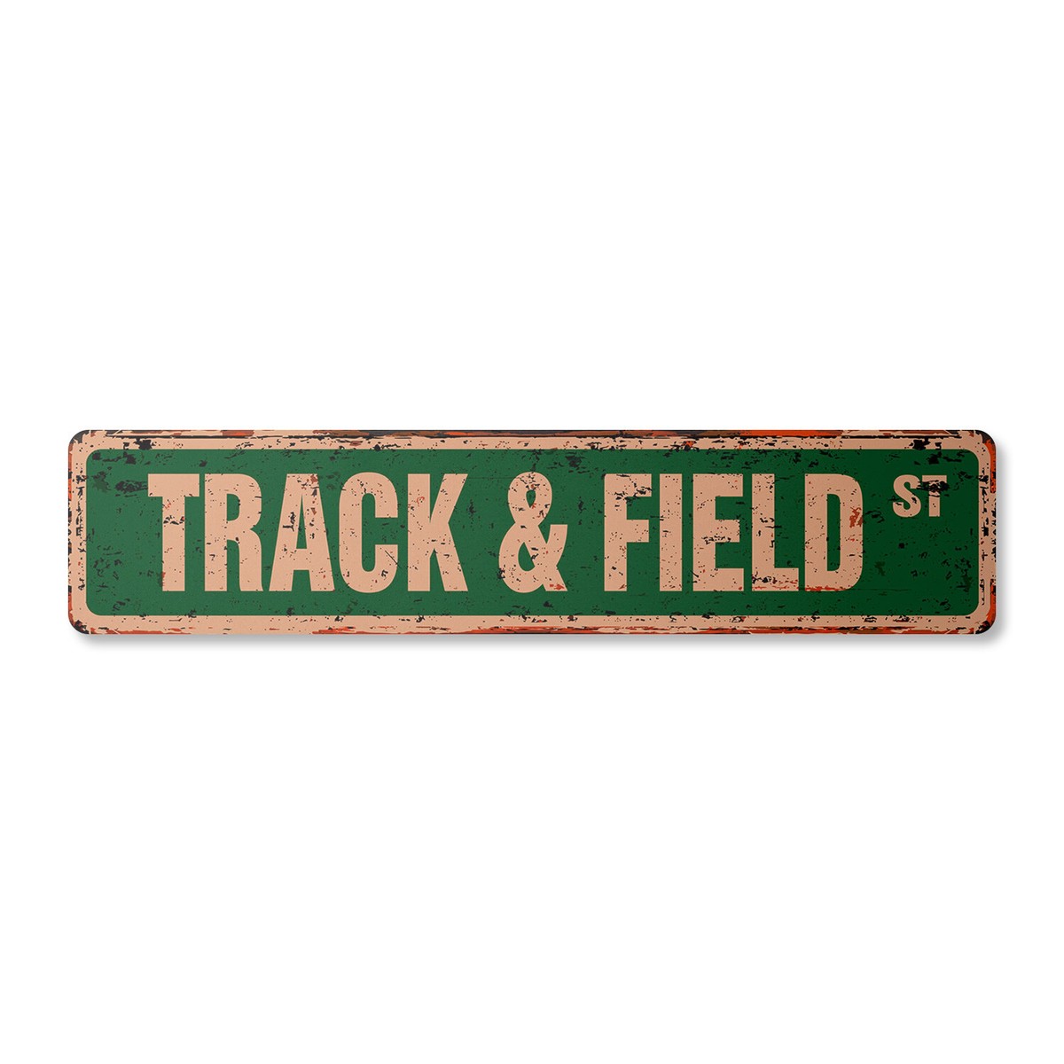 TRACK & FIELD Vintage Street Sign Metal Plastic hurdling pole