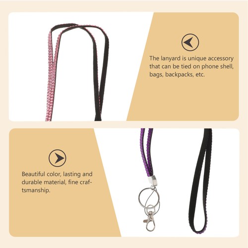 3pcs Rhinestone Lanyard Cellphone Hanging Rope Key Chain Lanyards (Colorful) - 第 4/12 張圖片