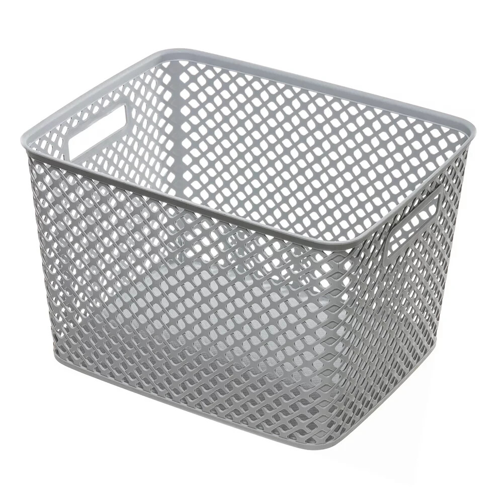 4Pack Plastic Storage Basket Extra Large W/ Lid Home Decorative 19.3