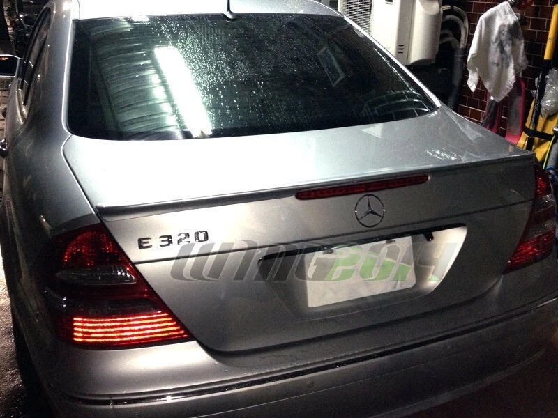 Unpainted Fit For Mercedes Benz W211 Sedan Rear Trunk Lip Spoiler 2003-2008 Foto 3 de 4