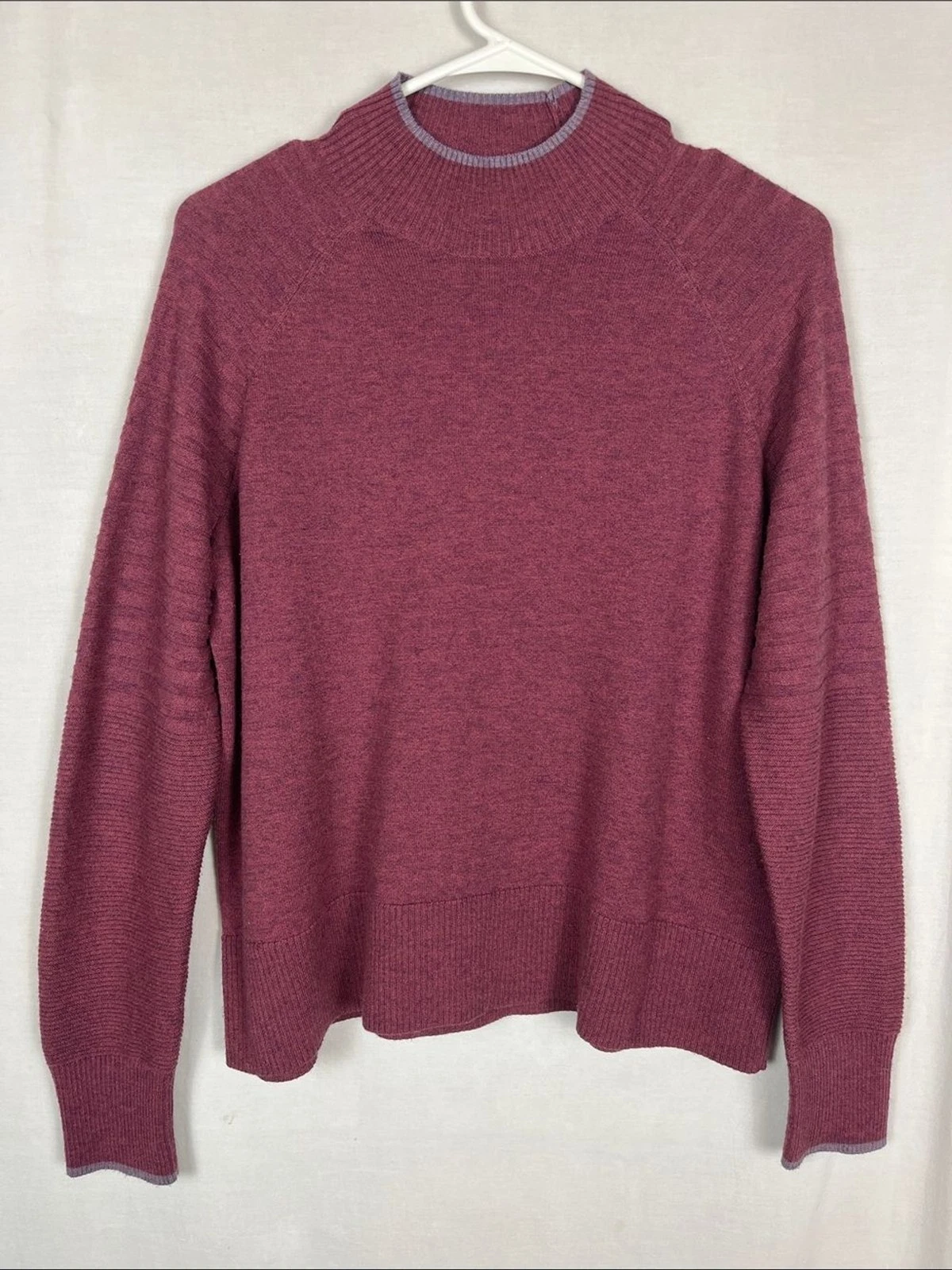 Smartwool Wool Blend Maroon Turtleneck Under Layer Long Sleeve Shirt