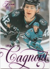 25-26 2025-26 Flair Luca Cagnoni PURPLE Backcheck #176-Sharks 13/199