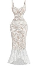 Mermaid Dress In White/tight Fighting