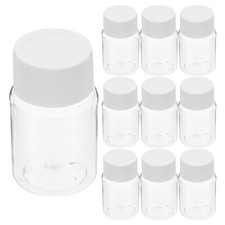 20 Pcs Transparent Plastic Wide Mouth Bottles 15 Ml Empty Pill Storage Jars