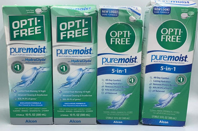 4PK Opti-Free Puremoist HydraGlyde ~ 10 FL OZ Each ~ EXP 2/28 ~ FAST SHIP
