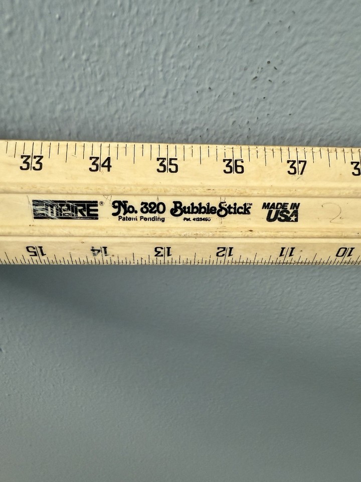 Vintage Empire Level No. 320 Bubble Stick Ruler, 48 Inch 4 Feet, White ...
