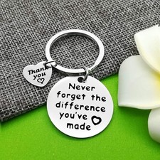 Thank you Never Forget The Difference You've Made Keychain NEW 