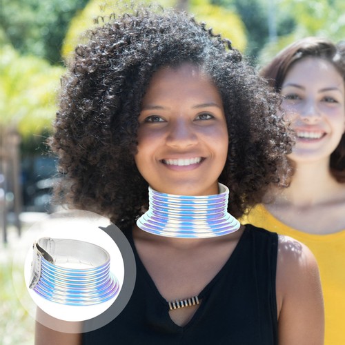 African Choker Necklace for Women Punk Resin Material Multi Color 1.5 Inch Wide - Afbeelding 12 van 12