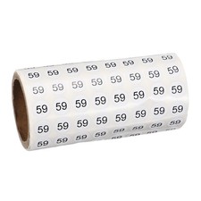 0.4" Small Round Number Stickers Roll, 1000 Pcs Circle Labels, Black Number 59