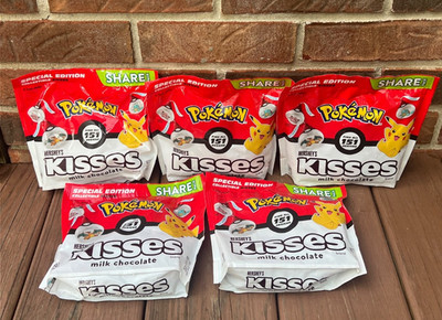 NEW SEALED Pokemon Hershey s Kisses Share Size Pack Lot Of 5! 151 Milk Chocolate