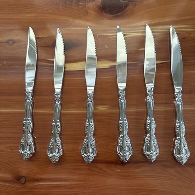 Set Of 6 Oneida Michelangelo Cube Heirloom Stainless Steel 18/10 Dinner Knives
