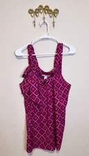 Banana Republic Pink, Purple, Yellow Geometric Tank Top with bow on one side.