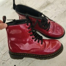 Dr. Martens 1460 Cosmic Glitter Red Boots Junior Girls Size 3