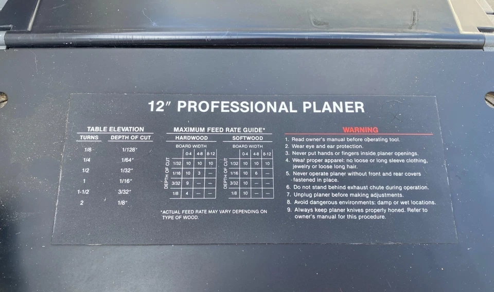 Shopsmith #M5082, Standalone 12" Professional Thickness Planer w/Manual - Image 3 of 4