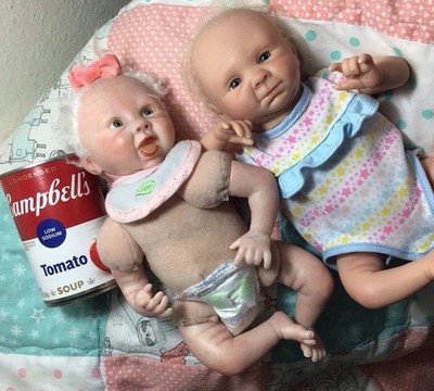  2 Bountiful Baby Reborn dolls OOAK GOOD QUALITY Miniature 11  weighted cute 