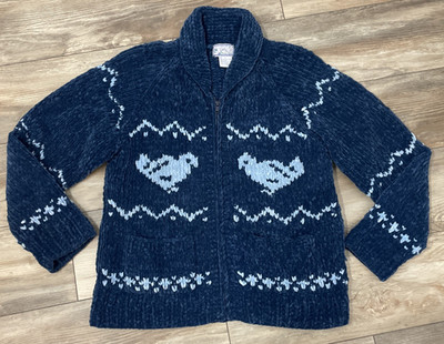 April Cornell Womens Bookshop Sweet Soft Acrylic Cardigan Size M Blue Chicks