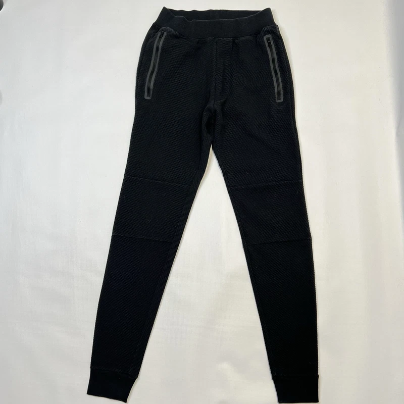 alo-yoga waffle knit high rise tech zippers sweatpants