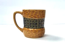 Vintage Stylecraft Coffee Mug: Basket Weave Pattern, Made in Japan, MCM