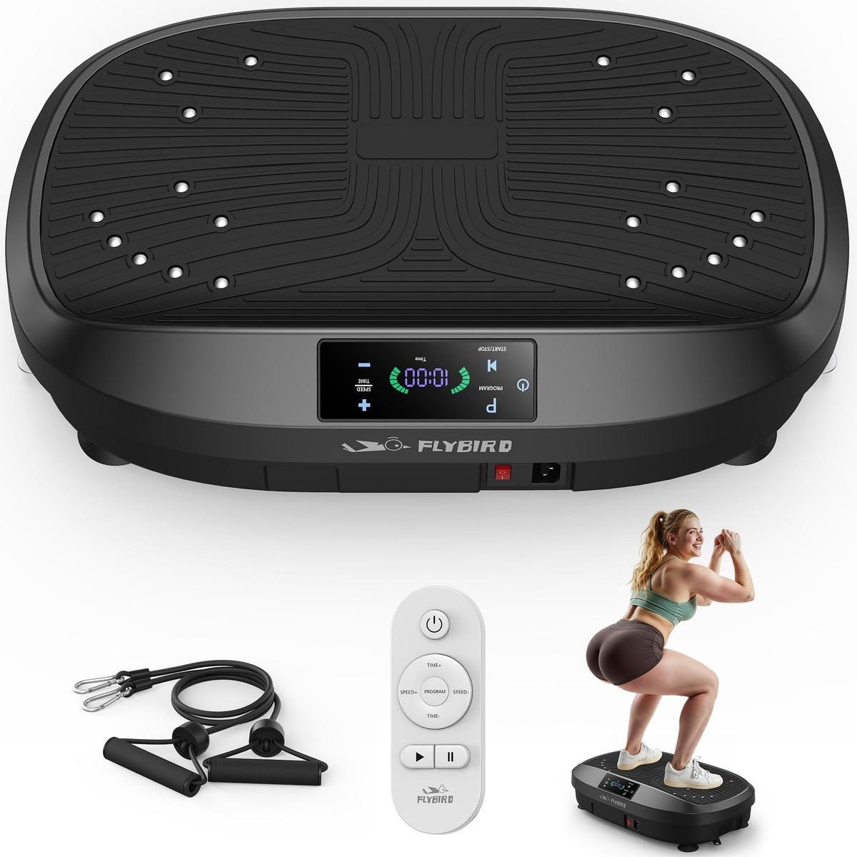 FLYBIRD Vibration Plate Exercise Machine, Adjustable Speed High