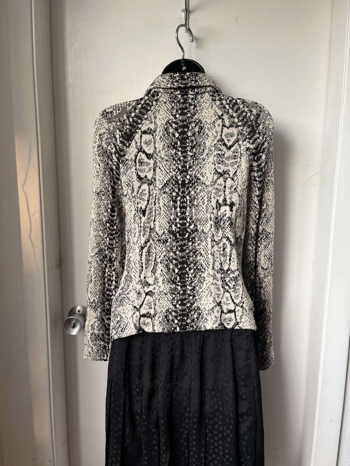 St. John Black White Knit Python Pattern Blazer J… - image 5